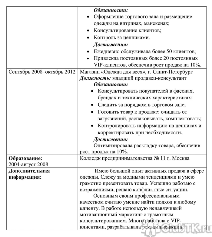 Как подготовиться к указанию опыта работы в резюме