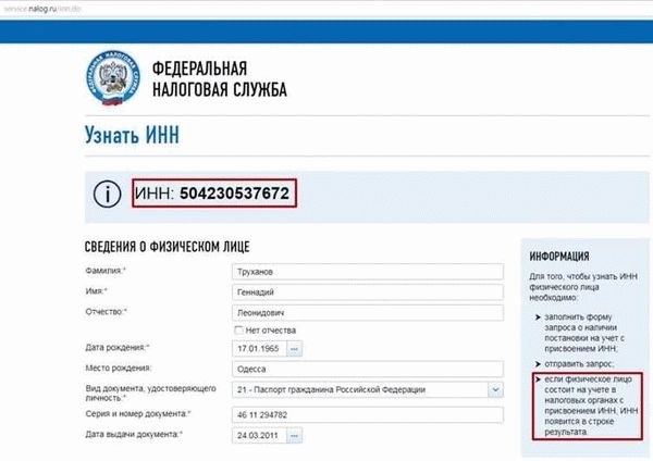Как использовать найденные паспортные данные по ИНН физического лица?