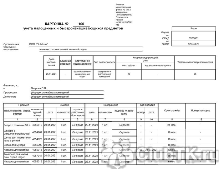 Правила получения рабочего инструмента на предприятии